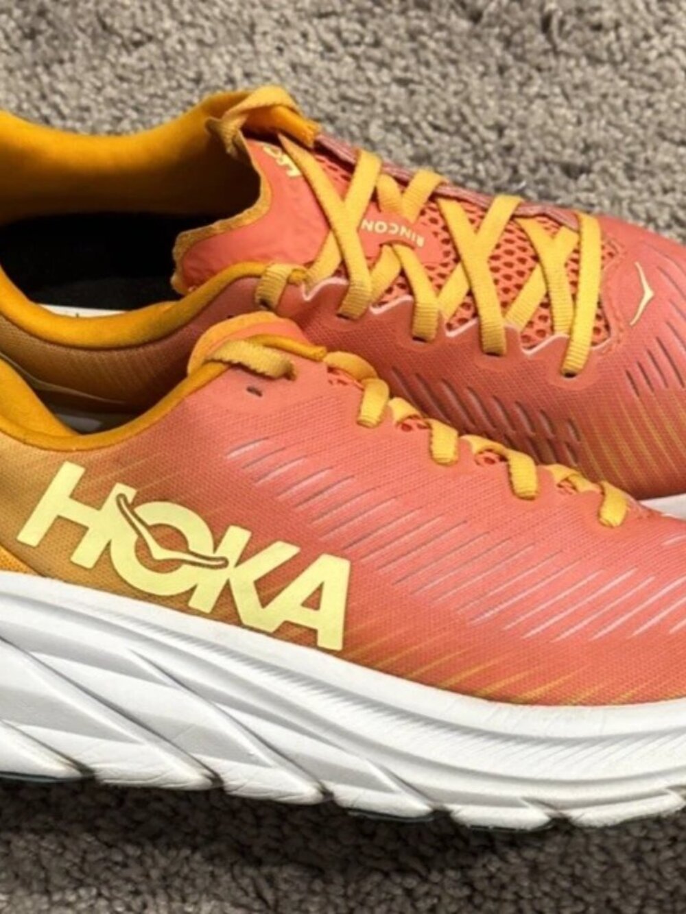 Hoka One One Rincon 3 Women's Running Shoes Size 8 B Orange, Athletic Sneakers